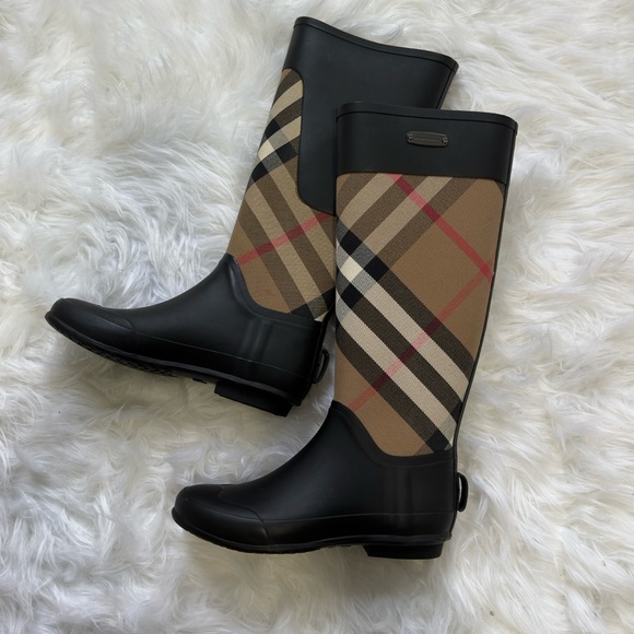Burberry Canvas rubber riding boots - Picture 1 of 9